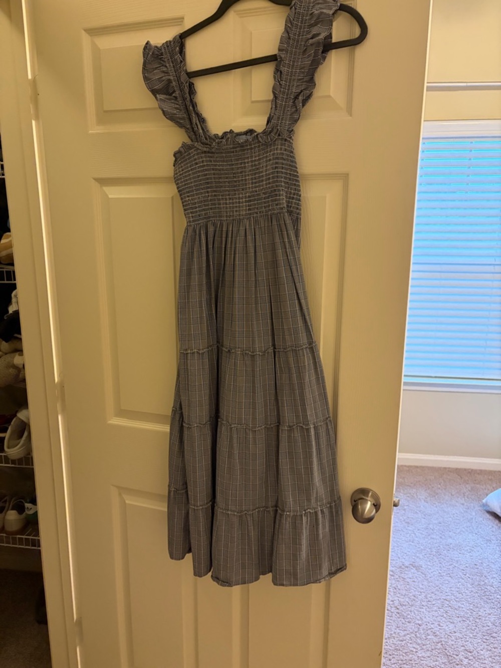 Hill House Blue and Grey Plaid Smocked Nap Dress - Picture 7 of 8
